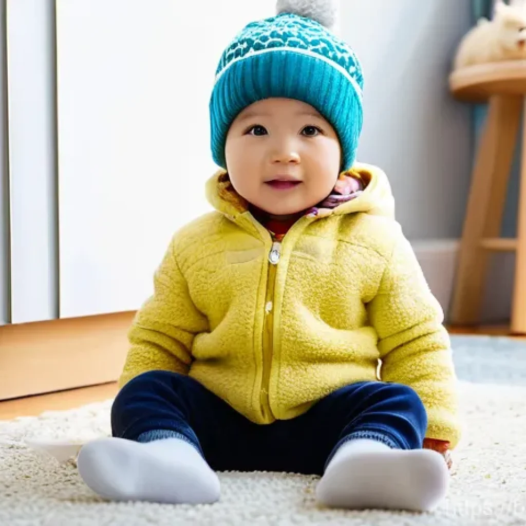 아동용 외투 브랜드 비교 - **Prompt:** "A joyful toddler, approximately 18-24 months old, dressed in soft, multi-layered, and b...