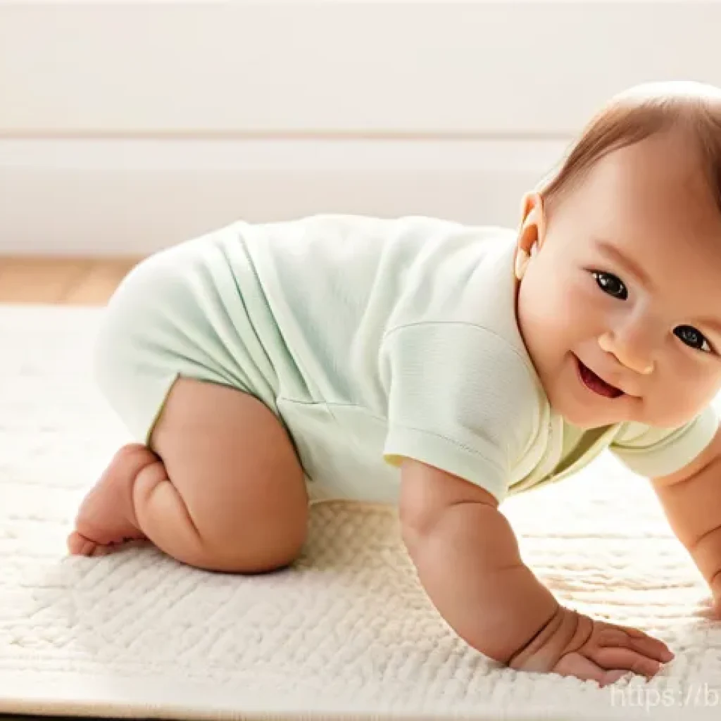 키즈 의류 브랜드의 특징 - **Prompt 1: Serene Baby in Organic Comfort**
    A happy, smiling baby, approximately 8-12 months ol...