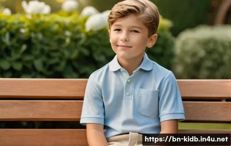 빈폴키즈와 타미힐피거 키즈 비교 - **Image Prompt: Beanpole Kids - Elegant Garden Party**
    A young boy, around 7-8 years old, is com...