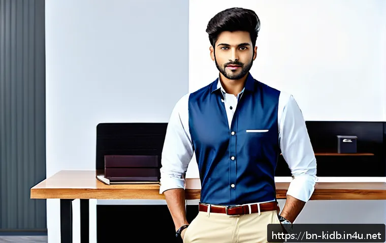 리틀그라운드의 트렌디 아이템 - A stylish young Bengali man wearing a slim-fit, uniquely designed light-colored shirt with silky fin...